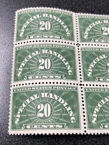 US QE3 Special Handling Plate Block Of 6 Very Fine Mint Never Hinged 