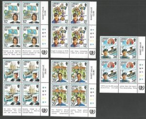 1985 Scouts Jersey Girl Guides 75th anniversary IYY corner 'traffic' blocks