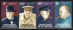 St. Vincent Grenadines #52-55 ~ Cplt Set 4 ~ Churchill Centenial ~ MNH (1974)