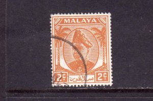 Malaya State-Selangor-Scott#81-used-2c orange-1949-