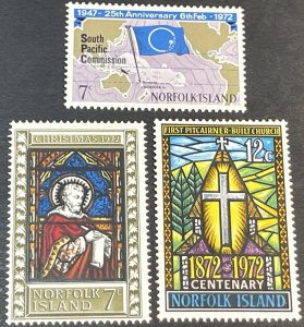 NORFOLK ISLAND # 149-151-MINT NEVER/HINGED--3 SINGLES--1972