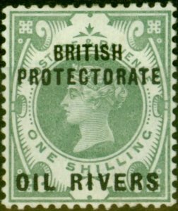 Oil Rivers 1892 1s Dull Green SG6 Fine Mtd Mint
