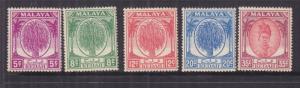 KEDAH, MALAYSIA, 1950-1952 5c., 8c., 12c., 20c. & 35c., lhm.