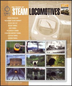 Gambia 2004 200th Anniv. of Steam Locomotives Trains Sheet MNH