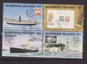 Marshall Islands #229a-used set- Id9-Ships-postal History-1989-