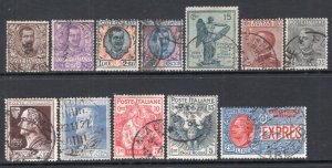 Italy 1901-1927 Group of 12 Better Used Stamps CV$135