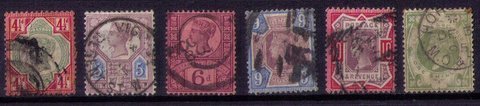 Great Britain Sc 111-122 Used Complete Jubilee Set Queen Victoria (1887-92) F-VF