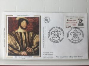 France Colorano silk FDC, 28 octobre 1989, Ordonnance de Villers cotterets