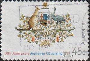 Australia #1718 1999 45c Citizenship Australian Coat-of-Arms  USED-Fine-NH.