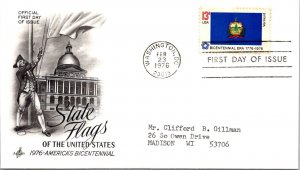 FDC 1976 SC #1682 Artcraft Cachet, Vermont - DC Cancel - Single - J1355