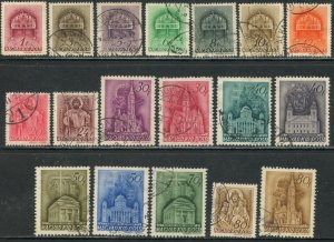 HUNGARY Sc#578-592, 594-596 1941-43 New Watermark Near Complete Used