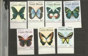 GUINEA BISSAU 1984 BUTTERFLIES SCOTT 604-10 MNH  