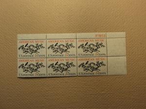 USPS Scott 1252 5c American Music 1964 Mint NH Plate Bloc...