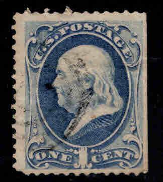 USA Scott 156 Used 1873 1c stamp  on wove paper nice color SE