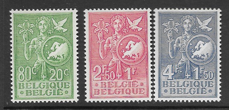 Belgium B544-6 MLH cpl. set  vf, 2020 CV $67.50