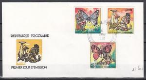 Togo, Scott cat. 1556-1558 only. Scouts & Butterflies values. First day cover. ^