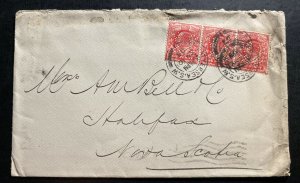 1903 Battersea England Commercial Cover Perfin Stamp To Halifax Canada