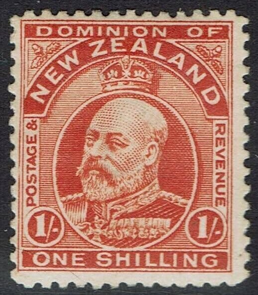 NEW ZEALAND 1909 KEVII 1/- PERF 14