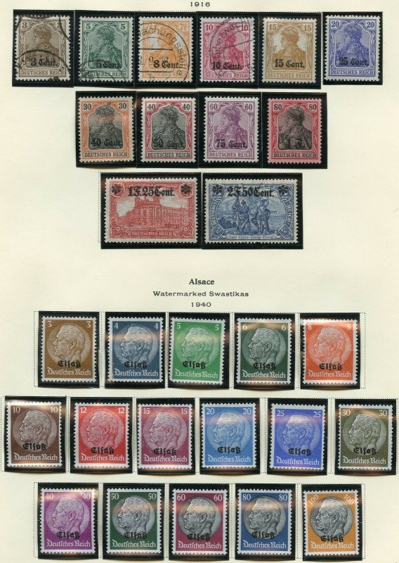 GERMAN OCCUPATION OF FRANCE MINT HINGED AND USED STAMPS AS SHOWN