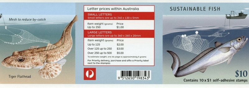 Australia Stamps 2019 MNH Sustainable Fish Fishing Boats Ships 10v S/A Booklet 