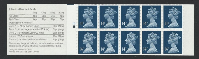 Great Britain Booklet MNH sc BK557 MH87d