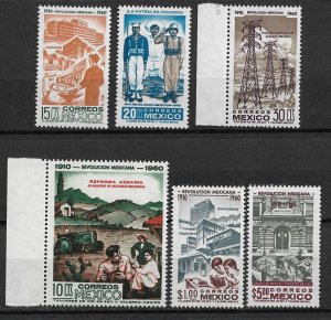 1960 Mexico 913-8 Revolution 50th Anniversary MNH set of 6