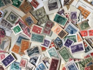 World stamps on paper very old mixed & messy A9774