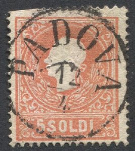 Lombardy-Venetia 1858  Sc 10  5s Type II, PADOVA  cancel