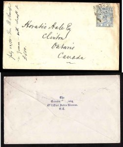 GB-#2158c-cover-London E.C. squared circle-Jy 22 1880 to Canada