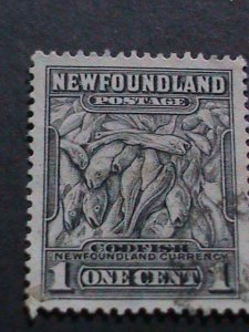 ​NEWFOUNDLAND 1932-SC#184 90 YEARS OLD-CODFISHES USED STAMP VERY FINE