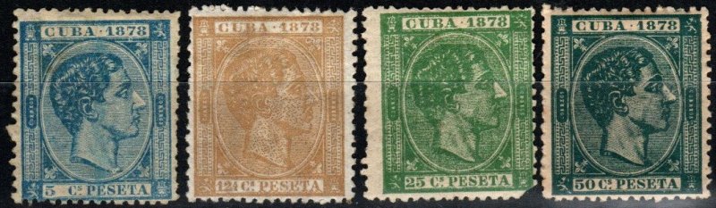 Cuba #76, 78-80  Unused CV $9.00 (X36)