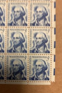 1283 Dirty Face Washington MNH SHEET CORNER MISSING