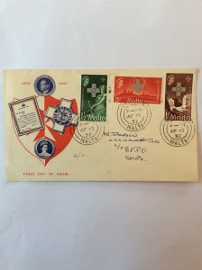 1957 George Cross First day cover. Postmark Valletta to BFPO HMS Walkerton