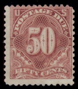 US #J37a 50¢ Postage Due, pale rose, og, LH, F/VF, rare stamp, Miller cert