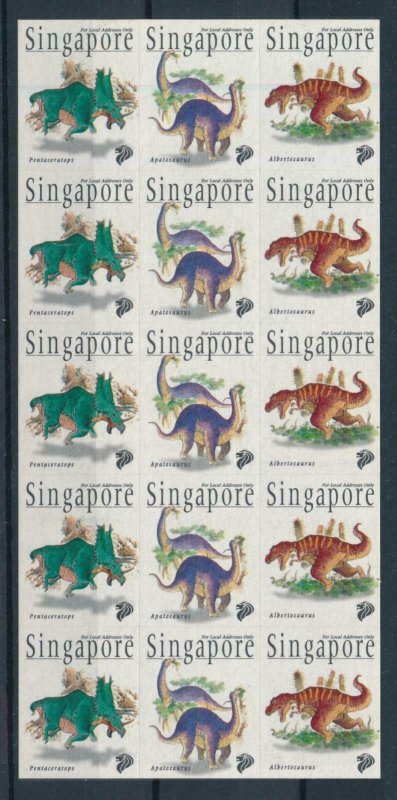 [106168] Singapore 1998 Prehistoric animals dinosaurs Albertosaurus Sheet MNH