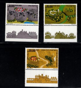 ISRAEL Scott 834-836 MNH**  stamp set with tabs