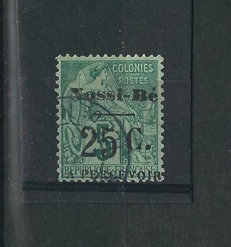 Nossi-Be J15 Y&T TT 10 25c on 5c Used Signed F/VF 1891 SCV $180.00