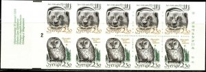 SWEDEN Sc#1723-1724 in Cpl Bklt 1724a 1989 Endangered Species OG Mint NH