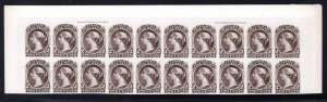 van Dam FB19, 2c, brown,trial color plate proof block of 20 bill stamps on india