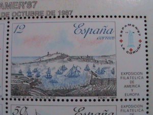 SPAIN 1987 SC#  2529 ESPAMER'87 STAMP EXHIBITION-SAILING SHIPS- MNH S/S VF