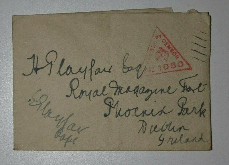 Ireland WWI Censor Cover Passed 1060 UK GB Crown 