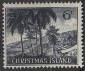 Christmas Island 14 (mnh) 6c island scene, slate (1963)