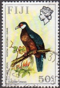 Fiji 318 - Used - 50c White-throated Pigeon (1971) (cv $0.80)