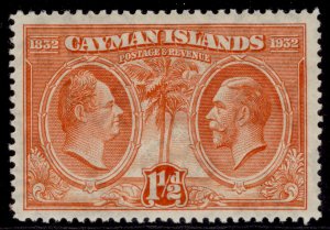 CAYMAN ISLANDS GV SG87, 1½d red-orange, NH MINT.