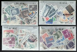 Sweden Lot of Unused Postage Most 1970's 100's of Stamps Face Value 667 Krone