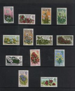 FALKLAND ISLAND QEII Definitive Flowers 1972 .set of 13 Superb MNH