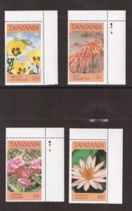 Tanzania   #315-318  MNH  1986  indigenous flowers