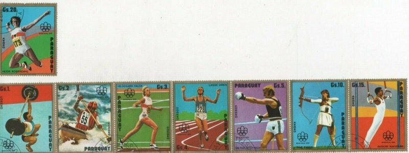 Thematic Stamps Sports - PARAGUAY 1975 OLYMPICS 76 set of 8 used