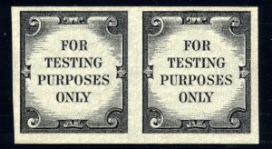 US TD107c Test Stamp 1962 pebble-surfaced gum imperf coil pair NH