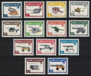 Gibraltar Guns Artillery Militaria 13 v 1987 MNH SG#569-581